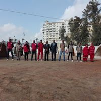 رئيس أركان قوات الدفاع الشعبي يشيد بدور الهلال الاحمر بدمياط بمعسكر  ايواء المحافظة 