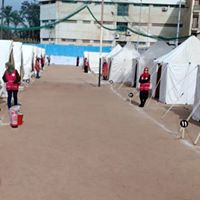 رئيس أركان قوات الدفاع الشعبي يشيد بدور الهلال الاحمر بدمياط بمعسكر  ايواء المحافظة 