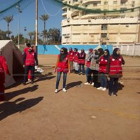 رئيس أركان قوات الدفاع الشعبي يشيد بدور الهلال الاحمر بدمياط بمعسكر  ايواء المحافظة 