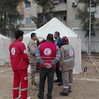 رئيس أركان قوات الدفاع الشعبي يشيد بدور الهلال الاحمر بدمياط بمعسكر  ايواء المحافظة 