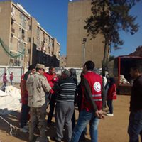 رئيس أركان قوات الدفاع الشعبي يشيد بدور الهلال الاحمر بدمياط بمعسكر  ايواء المحافظة 