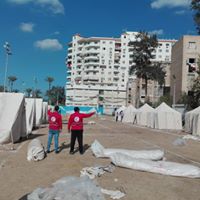 رئيس أركان قوات الدفاع الشعبي يشيد بدور الهلال الاحمر بدمياط بمعسكر  ايواء المحافظة 