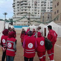 رئيس أركان قوات الدفاع الشعبي يشيد بدور الهلال الاحمر بدمياط بمعسكر  ايواء المحافظة 