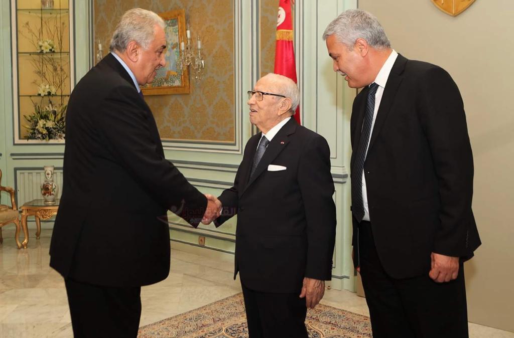 استقبال الرئيس التونسى سامح عاشور على هامش مؤتمر المحامين العرب بتونس