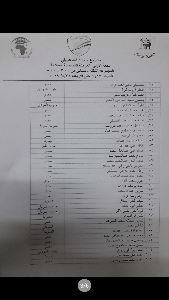 “القادة نيوز” تعلن أسماء المشاركين في المرحلة التأسيسية بمشروع ١٠٠٠ قائد إفريقي