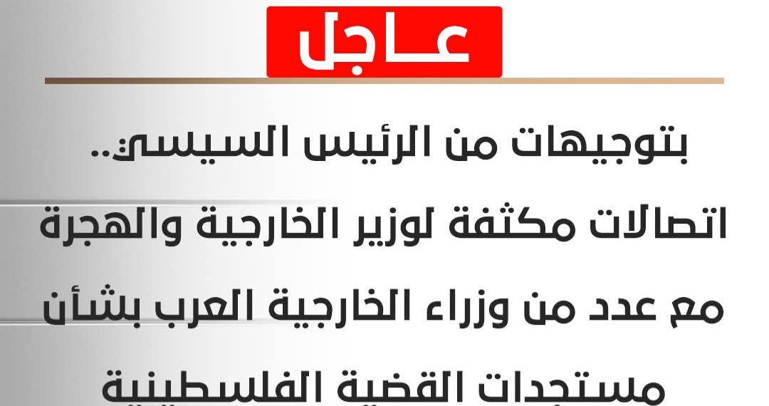 #عاجل . . توجيهات من الرئيس السيسي لوزير الخارجية والهجرة  بشأن مستجدات القضية الفلسطينية