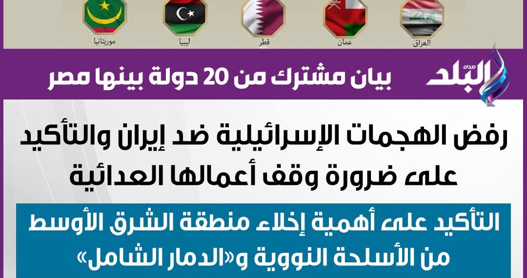 عاجل … بيان مشترك من 20 دولة إسلامية