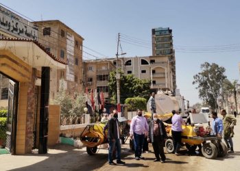حملة مكبرة لتطهير وتعقيم المصالح الحكومية وشوارع وقرى مركز ومدينة ههيا لمجابهة الموجة الثالثة من فيروس كورونا