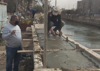 ههيا تتجمل..الإنتهاء من أعمال صب الحائط الساند لجسر بحر مويس..توفير حاويات للنظافة للقضاء على تراكم القمامة