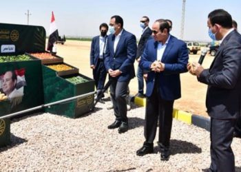 الرئيس السيسي يتفقد موسم الحصاد الزراعي بمشروع مستقبل مصر